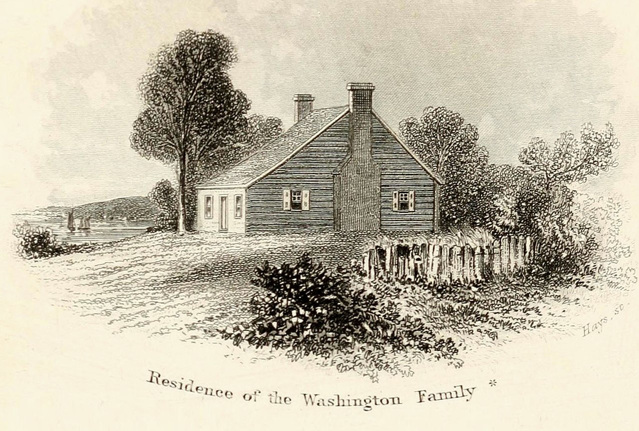 The riverside home where George Washington's family lived.
