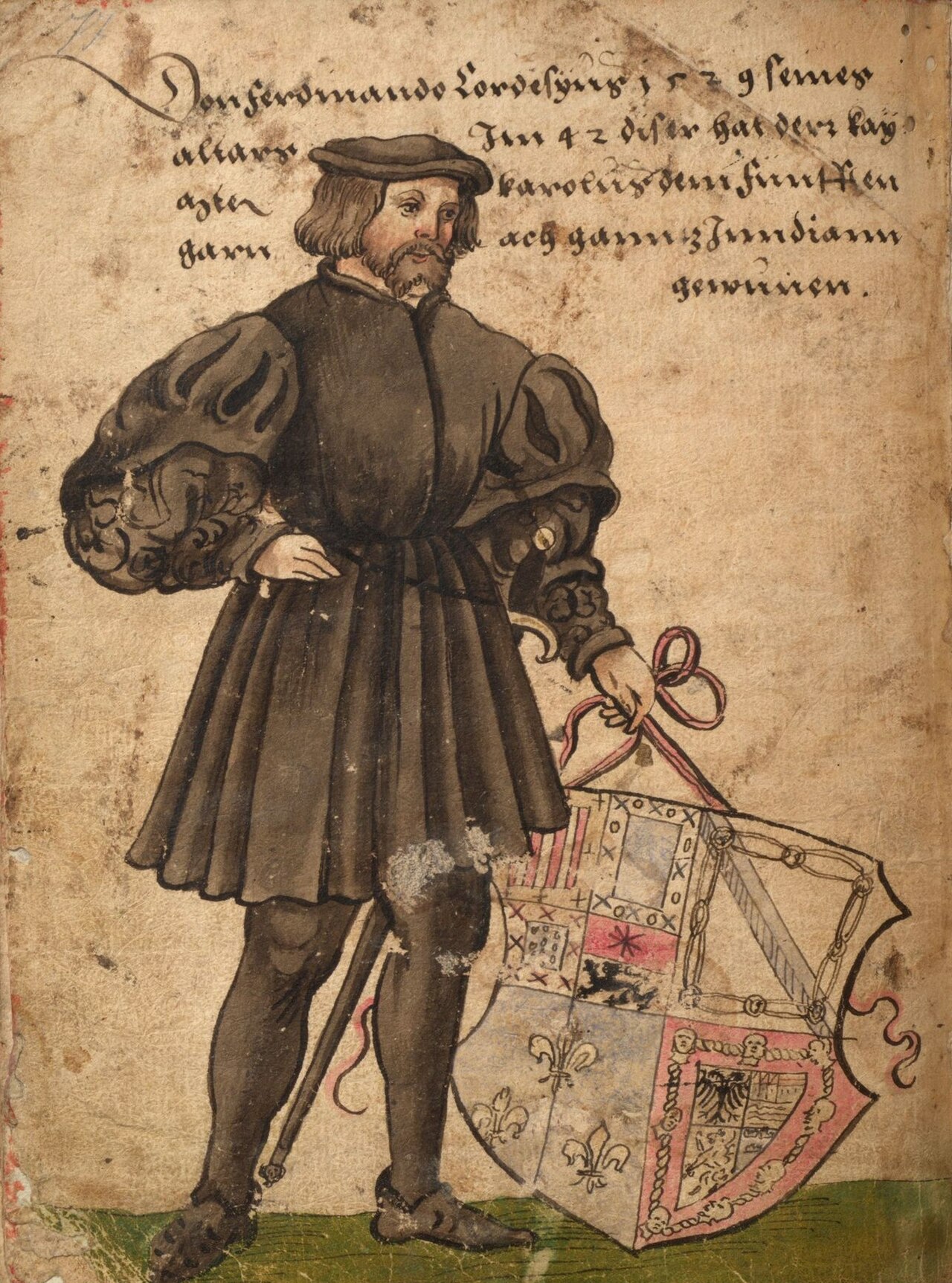 An old drawing of the Spanish explorer Hernan Cortes.