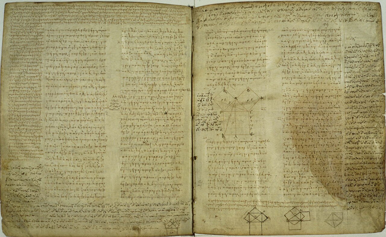 An old math book page that Hypatia once studied from.