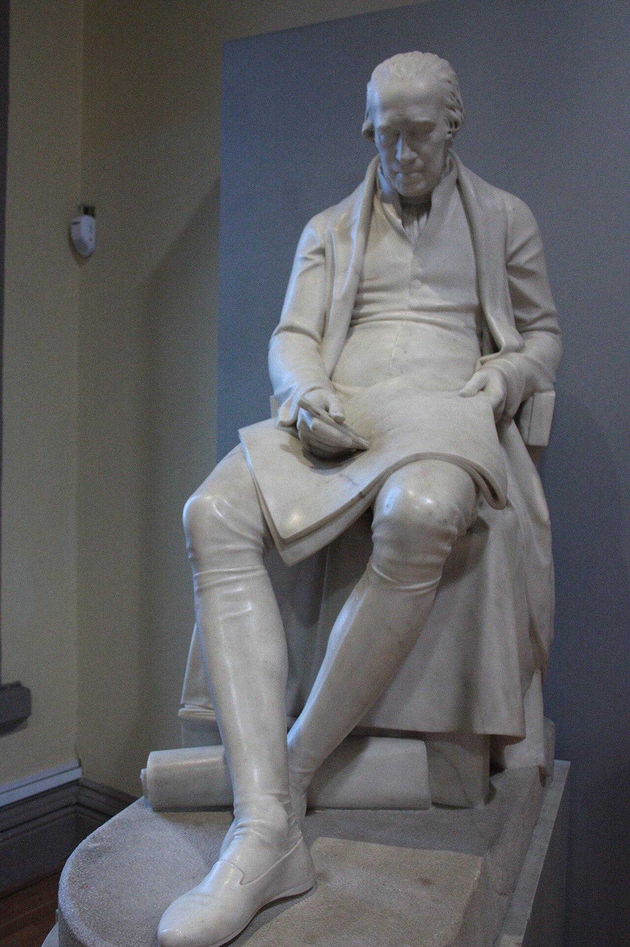 A sculpture of the Scottish inventor James Watt.