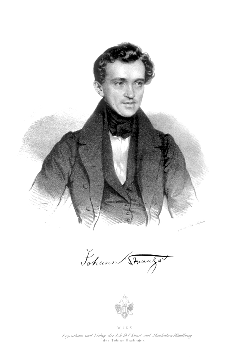 A drawing of Johann Strauss's father, also a composer.