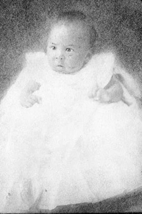 A photograph of the poet Langston Hughes as a baby.