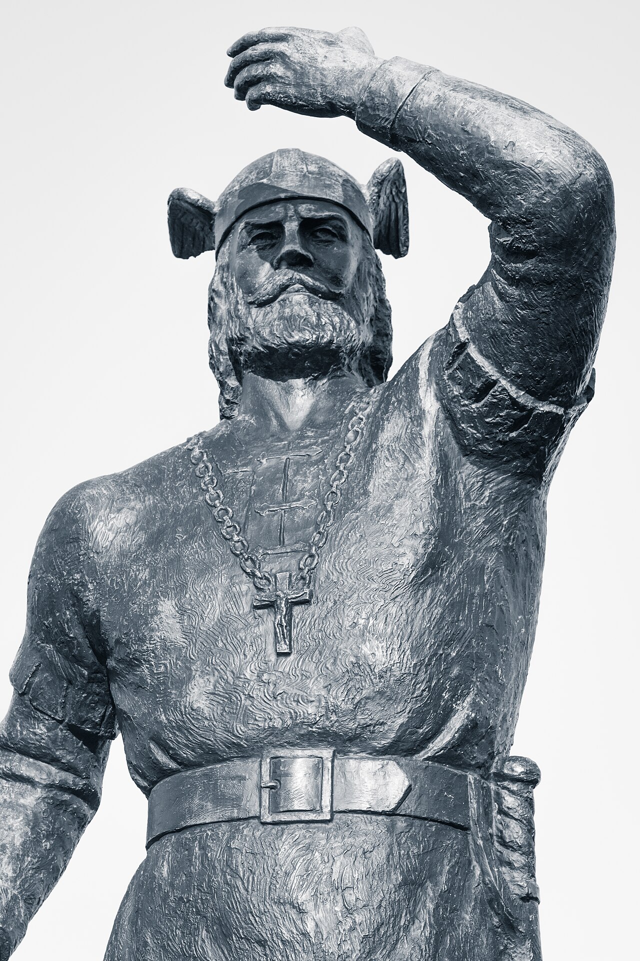 A statue of the Viking explorer Leif Erikson in Duluth.