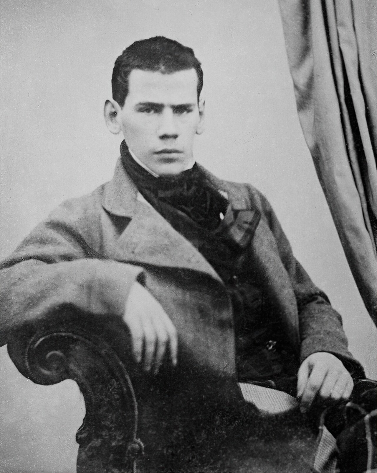 A portrait of Leo Tolstoy when he was twenty years old.