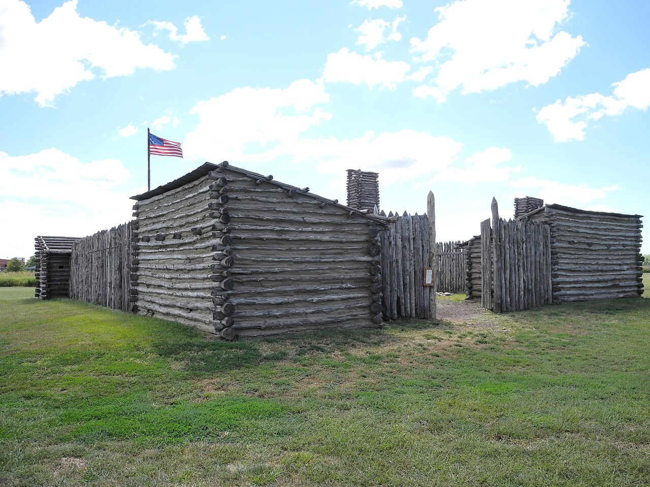 A rebuilt wooden camp like the one Lewis and Clark used.
