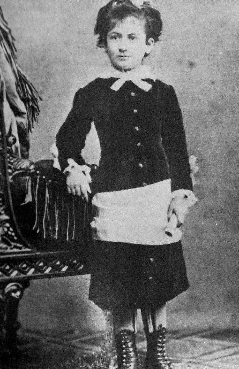 A photograph of teacher Maria Montessori around 1880.