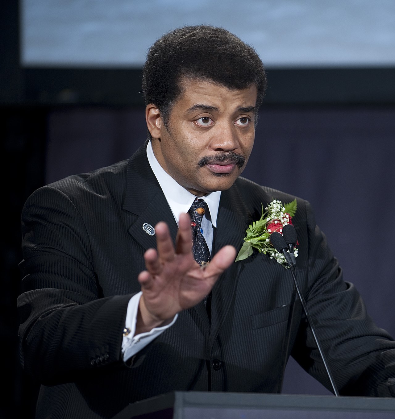 Neil deGrasse Tyson hosting a space celebration in Washington.