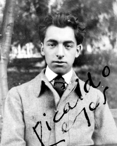 A photograph of the poet Pablo Neruda as a young man.