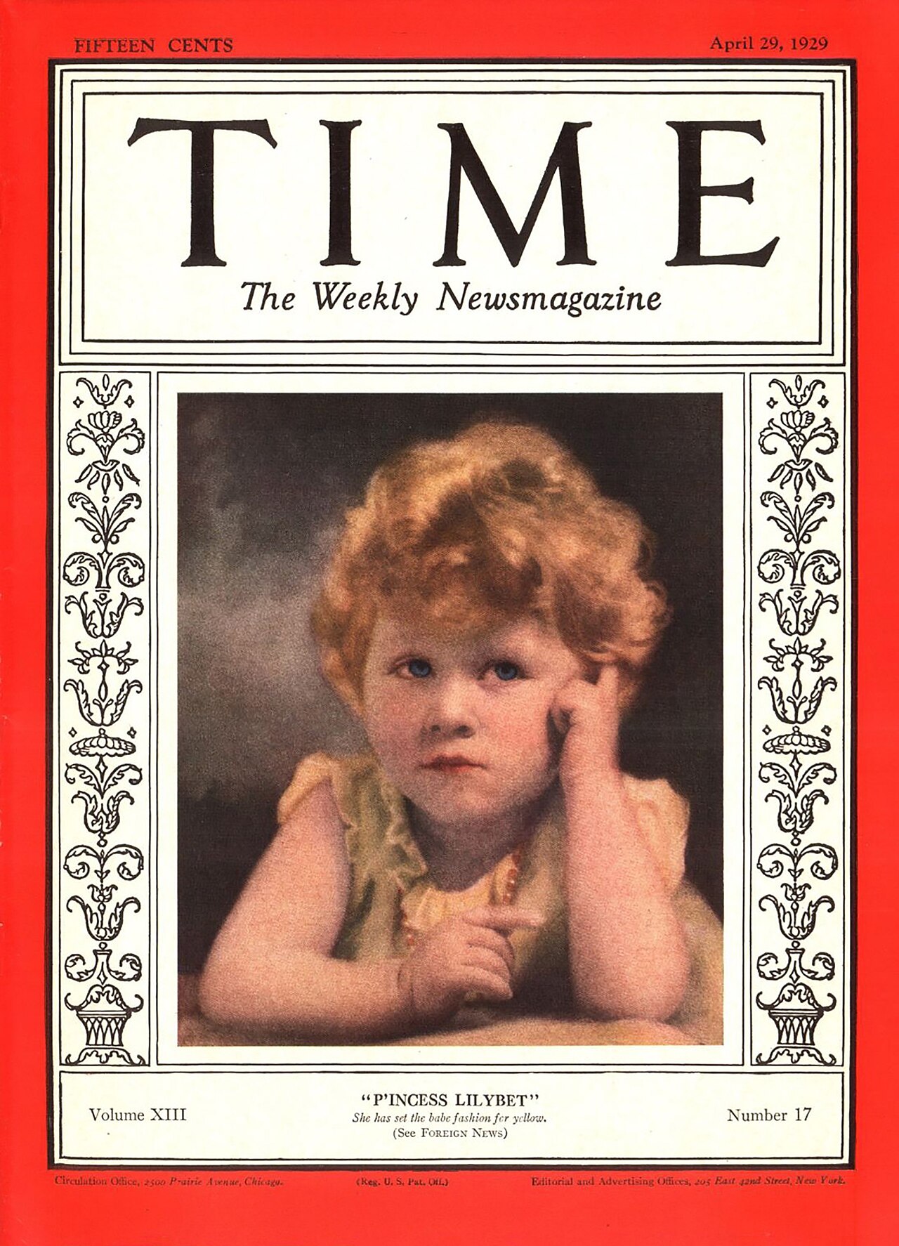 Young Princess Elizabeth on a 1929 magazine cover.