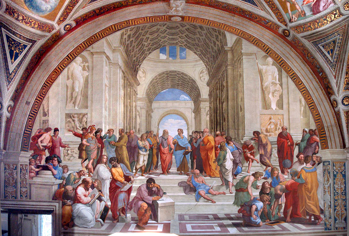 Raphael's famous wall painting called The School of Athens.