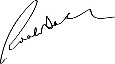 The handwritten signature of children's author Roald Dahl.
