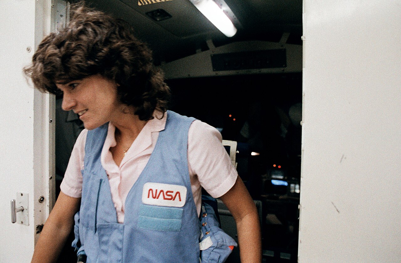 Astronaut Sally Ride after a training session at NASA in 1983.