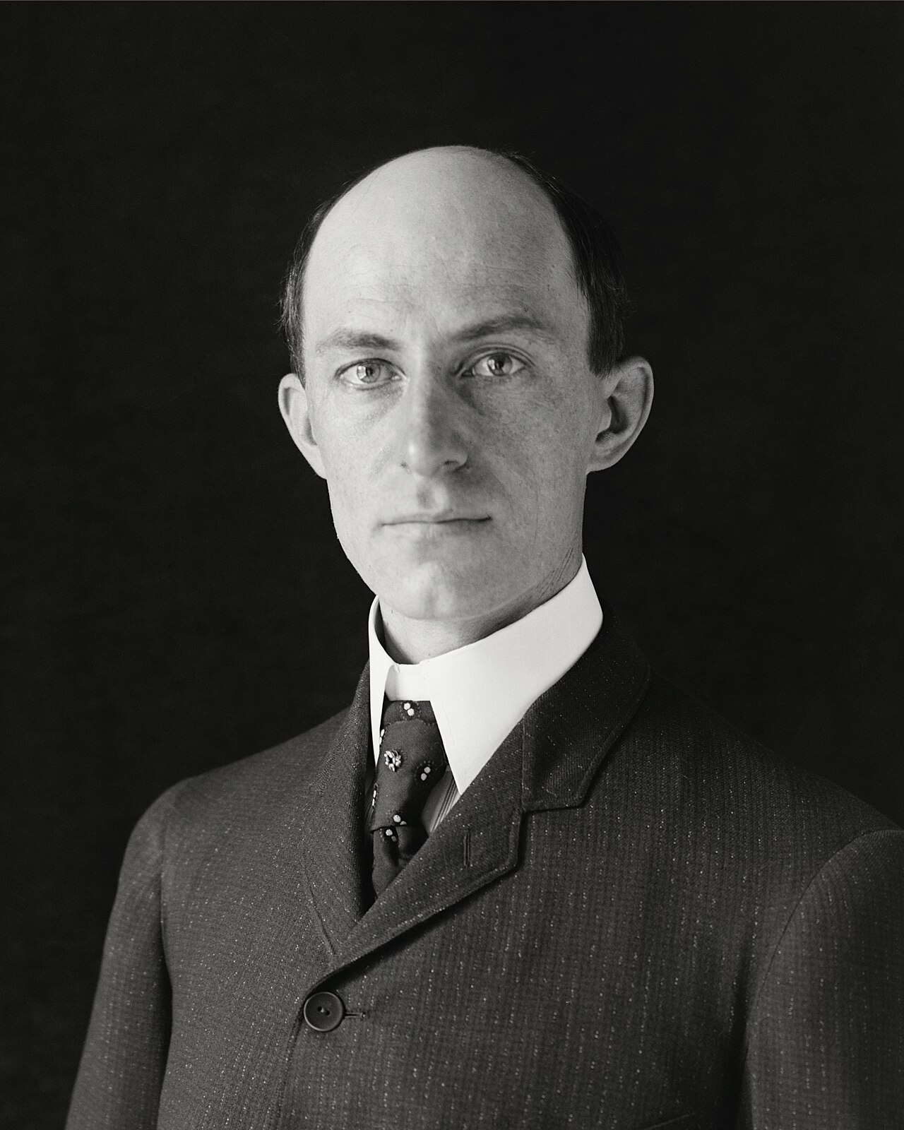 A photograph of airplane inventor Wilbur Wright.
