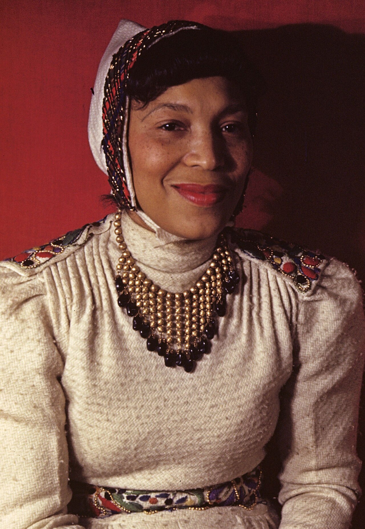 A color photograph of the writer Zora Neale Hurston.