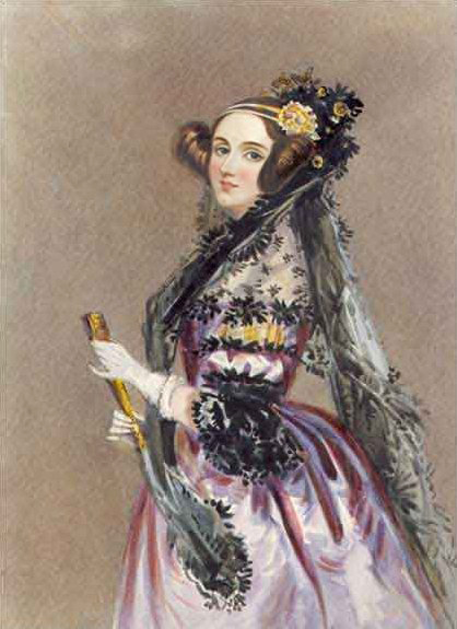 A painting of Ada Lovelace, the world's first computer coder.