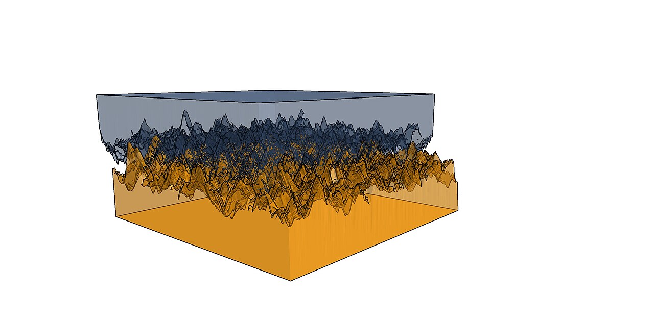 Two bumpy blocks rub together to show how friction works.