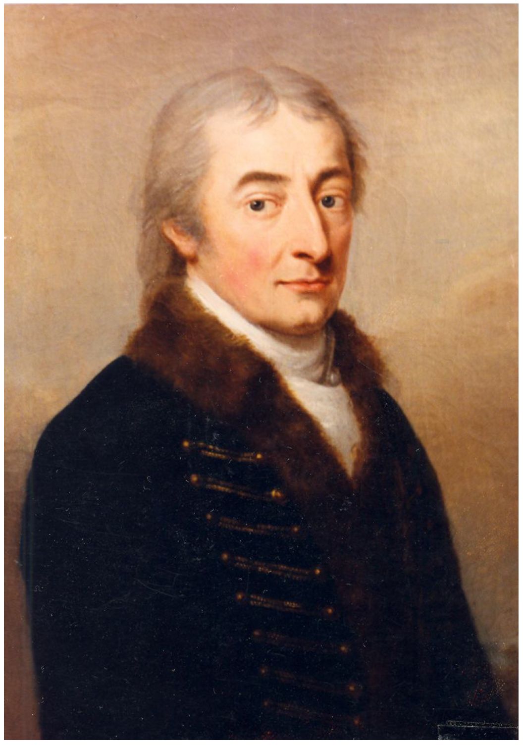 An old portrait of Imre Festetics, an early genetics researcher.