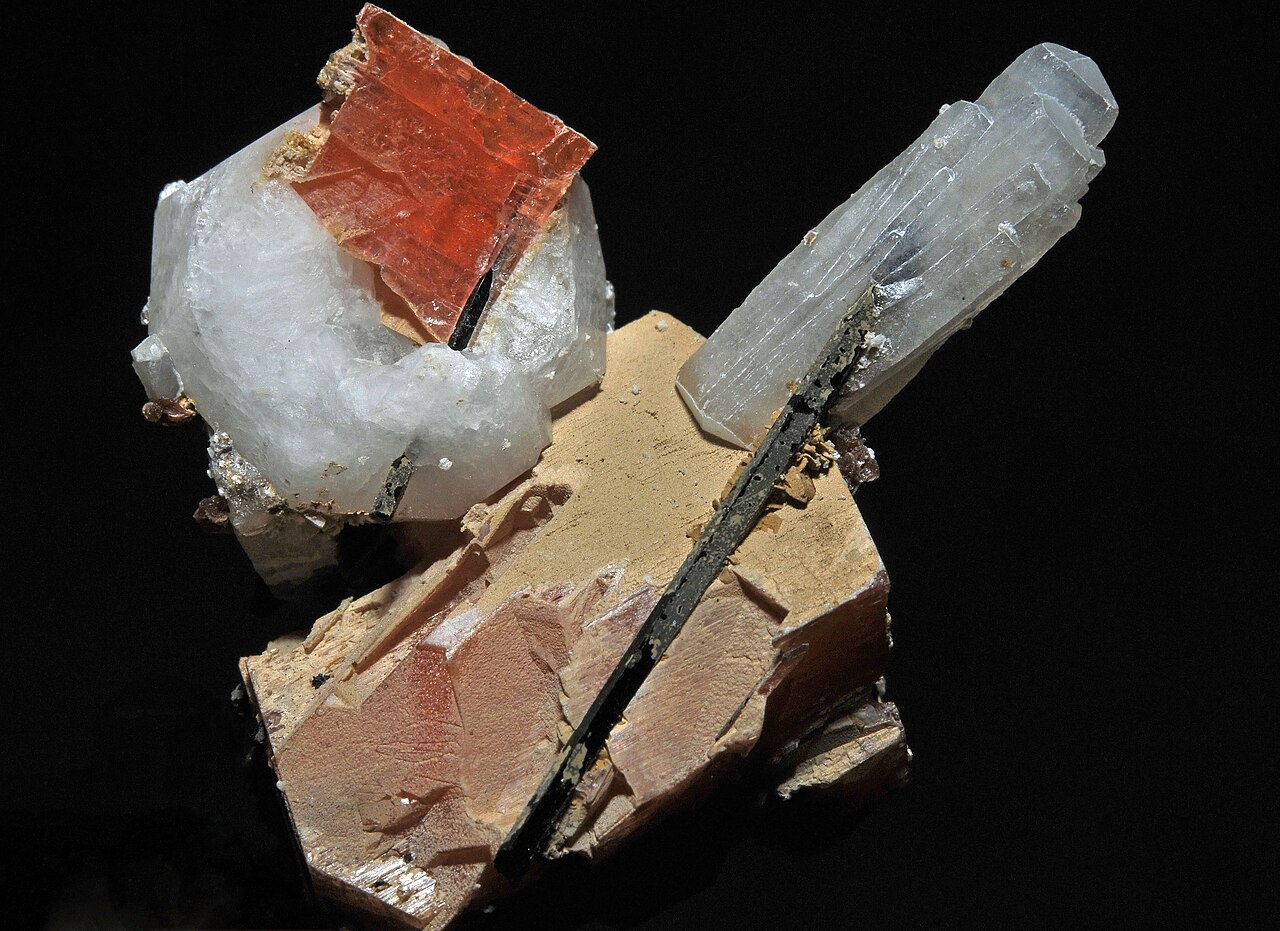 A sparkling cluster of colorful minerals from a Canadian mountain.