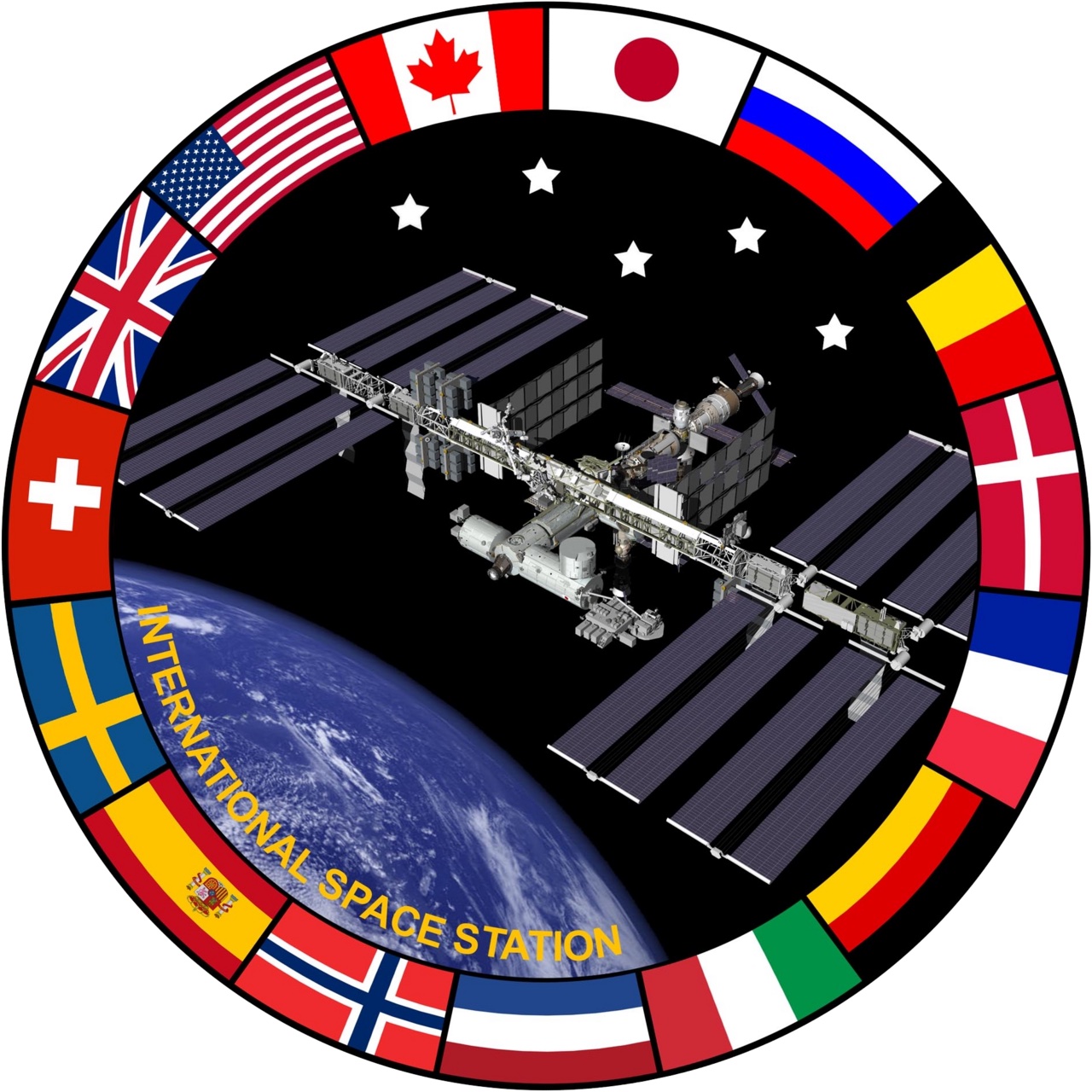 The official badge of the International Space Station.