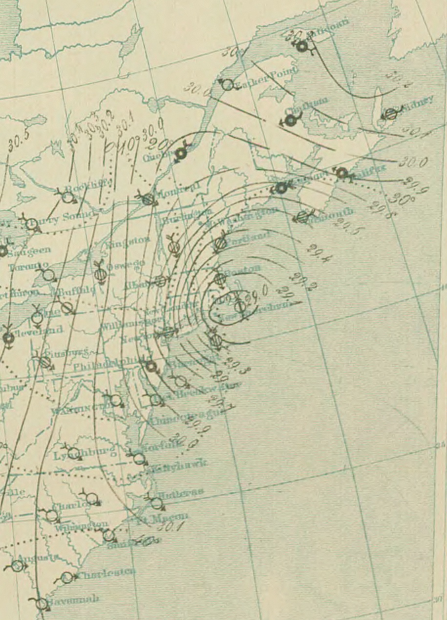 An old drawing shows the giant blizzard of 1888.