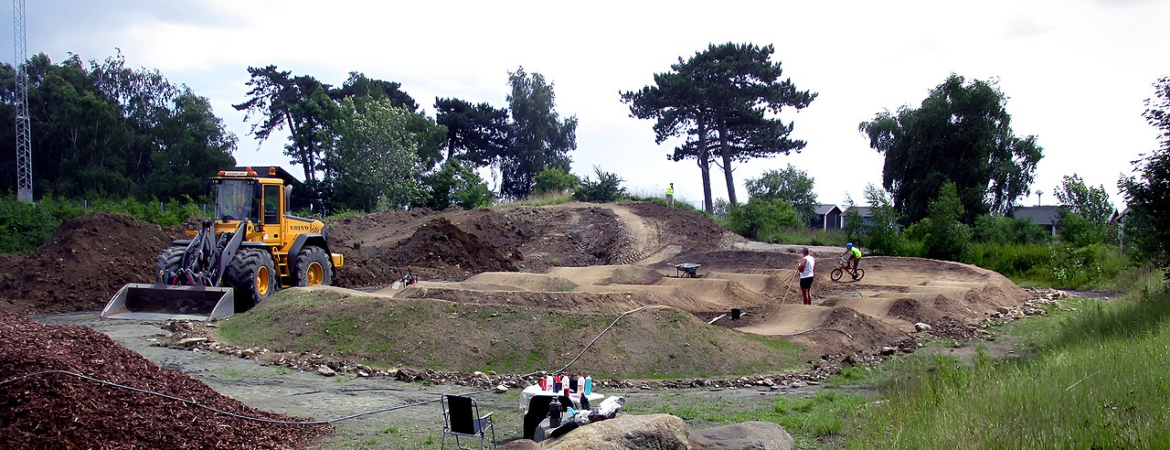 A cool BMX track with bumps and jumps for riders to zoom over.