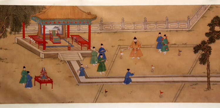 An old Chinese painting shows an early game very similar to golf.