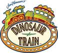 All aboard the train for a trip with dinosaurs.