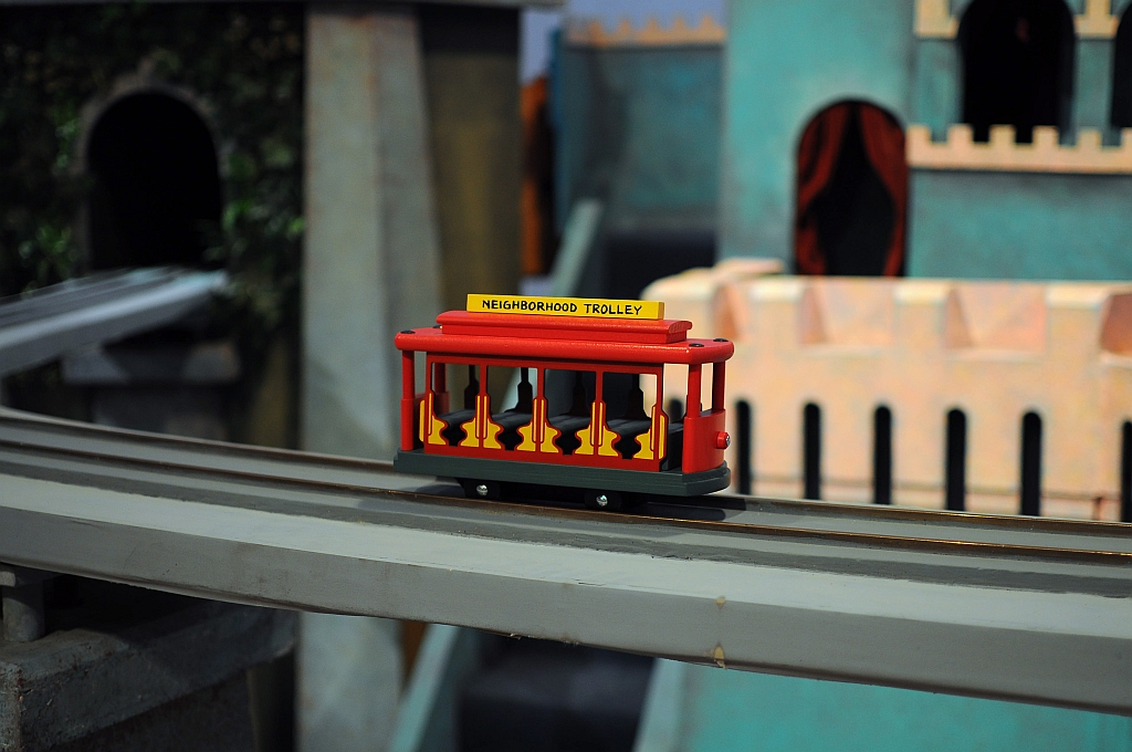 The little red trolley from the Neighborhood of Make-Believe.