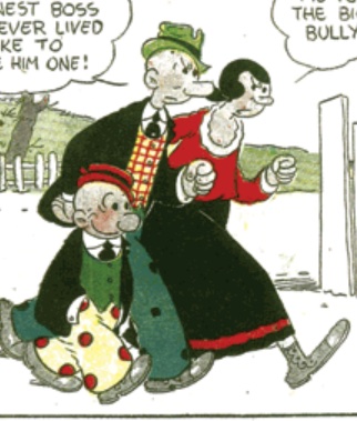 Popeye and friends first appeared in a newspaper comic long ago.