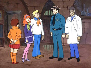 Scooby-Doo and the gang solve spooky mysteries together.