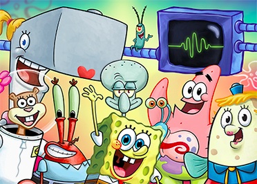 SpongeBob and his pals have fun under the sea.